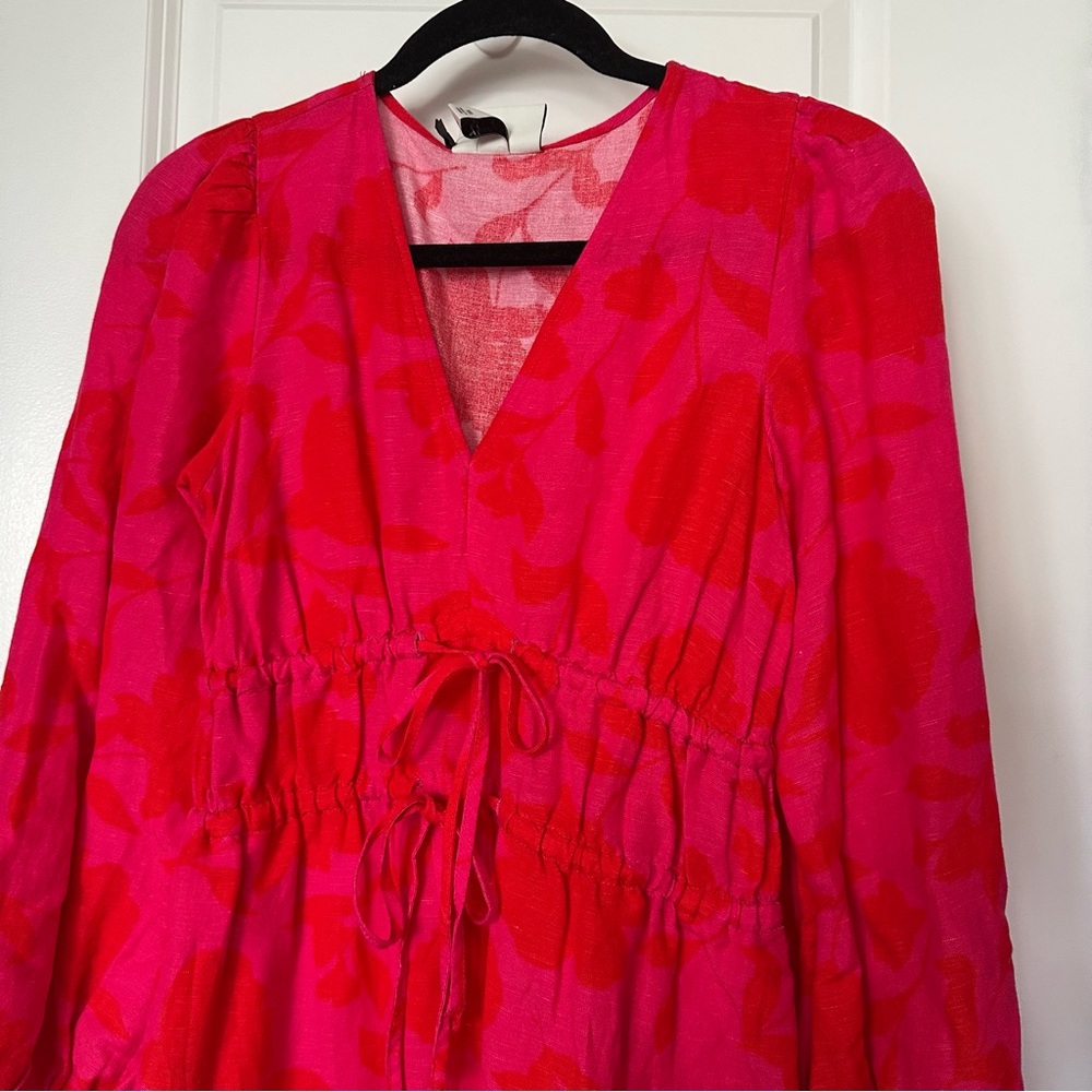 XS, S, M - Kate spade x target women’s classic rose linen Maxi Dress - Picture 8 of 13